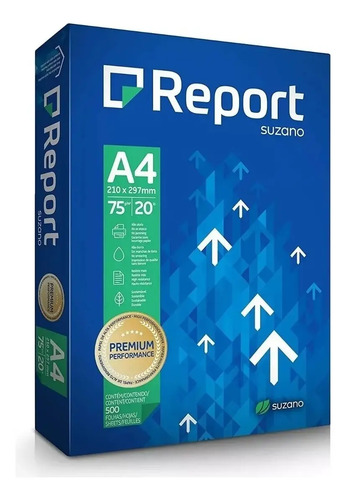 Papel Sulfite A4 75g Premium Report caixa com 5 resmas 2500 folhas cor branco