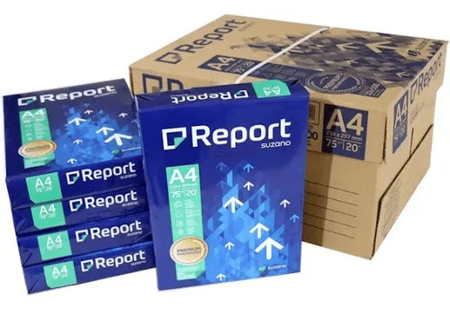 Papel sulfite a4 suzano premium report 75g caixa c10 resmas
