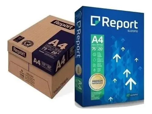 Papel Sulfite A4 Suzano Premium Report 75g Caixa C/10 Resmas