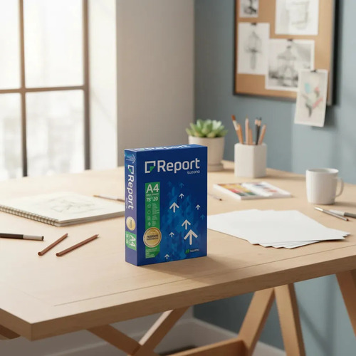 Papel Sulfite Premium A4 75g pacote 500 Folhas Report Branco