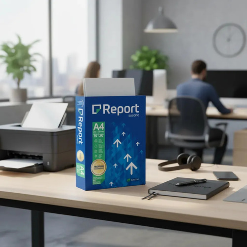Papel Sulfite Premium A4 75g pacote 500 Folhas Report Branco