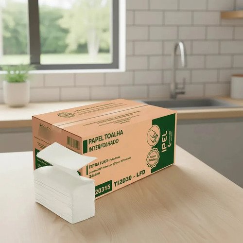 Papel toalha interfolha folha dupla 225x205cm luxo 2000fls