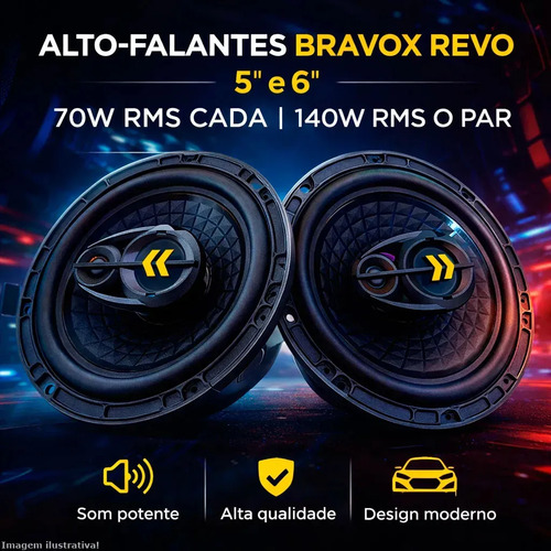 Par Alto-falante Bravox Revo 6 280w 4 Ohms 140w Rms