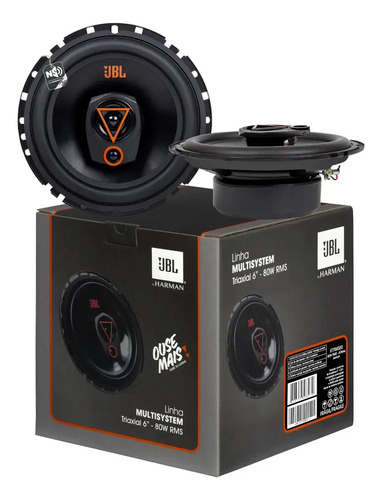 Par alto falante JBL multisystem 6TRMS80 Triaxial 6 Pol 160w cor preto