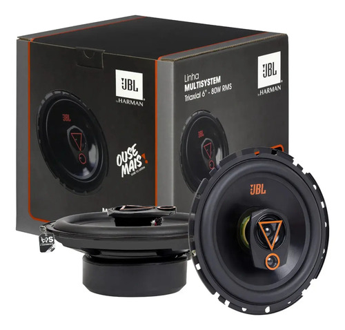 Par alto falante JBL multisystem 6TRMS80 Triaxial 6 Pol 160w cor preto