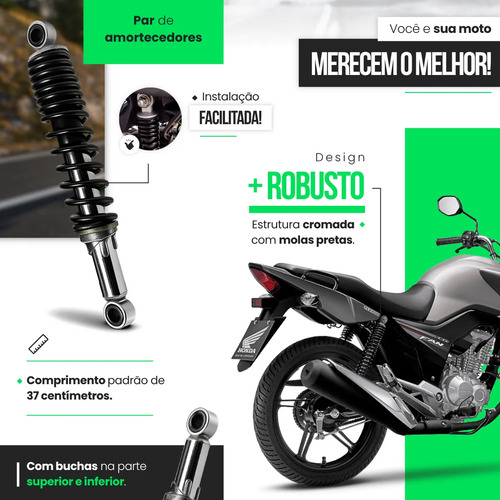 Par Amortecedor Traseiro Cg Titan Fan Start 160 150 2004/...