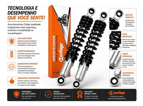 Par Amortecedor Traseiro Titan/ Fan/ Start/ 150 Cofap Orig..