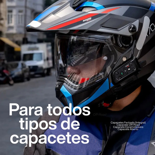 Par Intercomunicador V6 Plus Capacete Comunicador Sem Fio Bluetooth Moto Par Fone De Ouvido Para Capacete Kit Conversar Moto Garupa