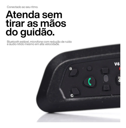 Par Intercomunicador V6 Plus Capacete Comunicador Sem Fio Bluetooth Moto Par Fone De Ouvido Para Capacete Kit Conversar Moto Garupa