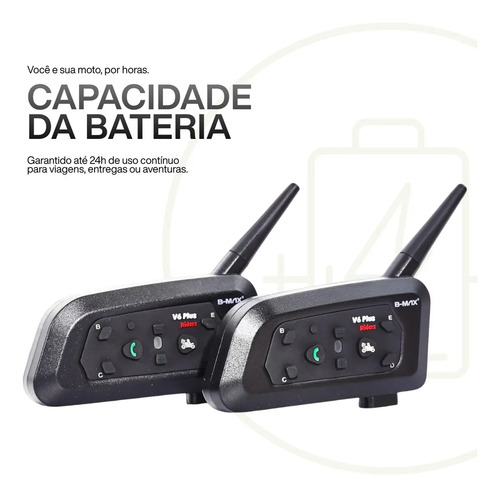 Par Intercomunicador V6 Plus Capacete Comunicador Sem Fio Bluetooth Moto Par Fone De Ouvido Para Capacete Kit Conversar Moto Garupa