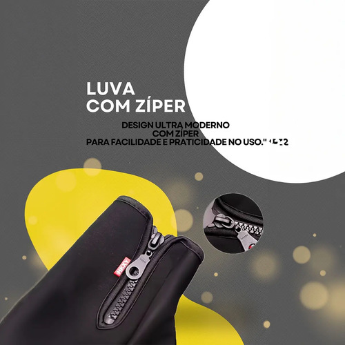 Par Luva Motoqueiro Térmica E Impermeável Com Touch Screen Cor Preto Tamanho Único