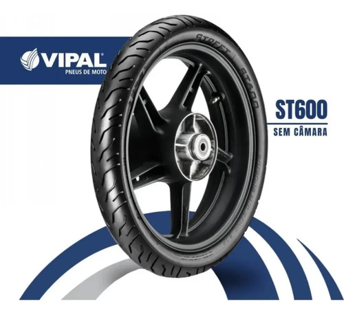 Par Pneus Vipal St 600 80/100-18 E 90/90-18 Sem Camara