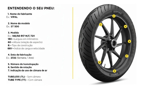 Par Pneus Vipal St 600 80/100-18 E 90/90-18 Sem Camara
