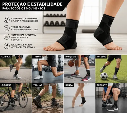 Par Tornozeleira Ortopedica Compressão Estabilizador Entorse