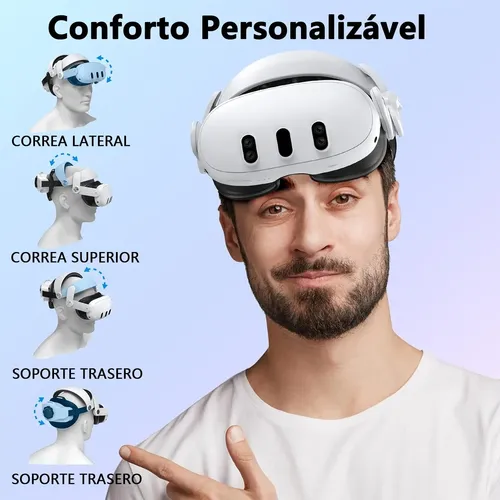 Para Oculus Quest 3/3s Faixa De Cabeça Com Baterias De 15000
