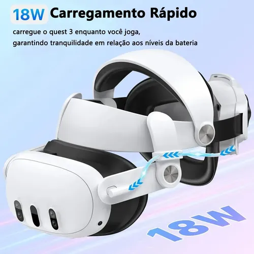 Para Oculus Quest 3/3s Faixa De Cabeça Com Baterias De 15000