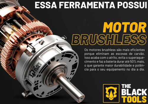 Parafusadeira Chave De Impacto A Bateria Lítio 21v Motor Brushless 650nm 65kgf.m Tb21ix The Black Tools