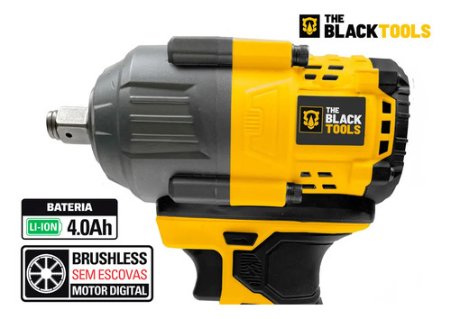 Parafusadeira Chave De Impacto A Bateria Lítio 21v Motor Brushless 650nm 65kgf.m Tb21ix The Black Tools