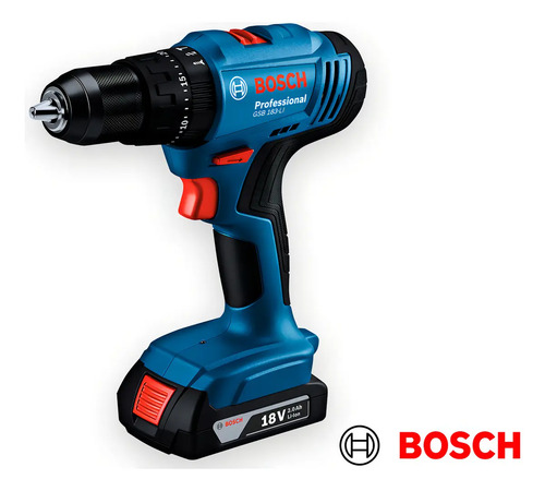 Parafusadeira E Furadeira De Impacto A Bateria 18v Bosch Gsb 183-li Maleta Com Kit Brocas E Bits Profissional 103 Peças