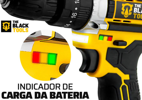 Parafusadeira E Furadeira Impacto The Black Tools Tb-21pw 3/8 Cor Amarelo Frequência 50/60 Hz
