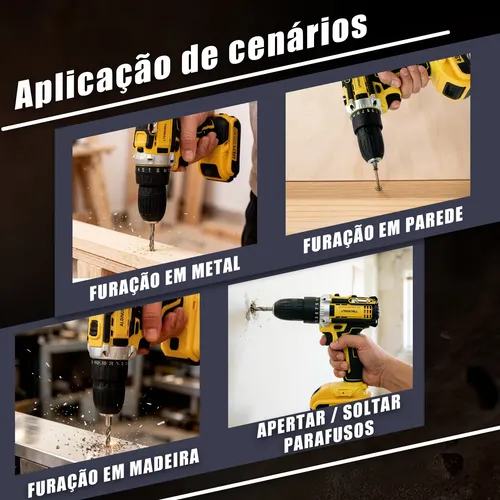 Parafusadeira Furadeira 2 Recarregáveis Baterias 48v Maleta