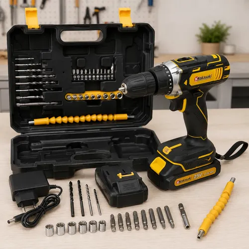 Parafusadeira furadeira 25v sem fio kit completo