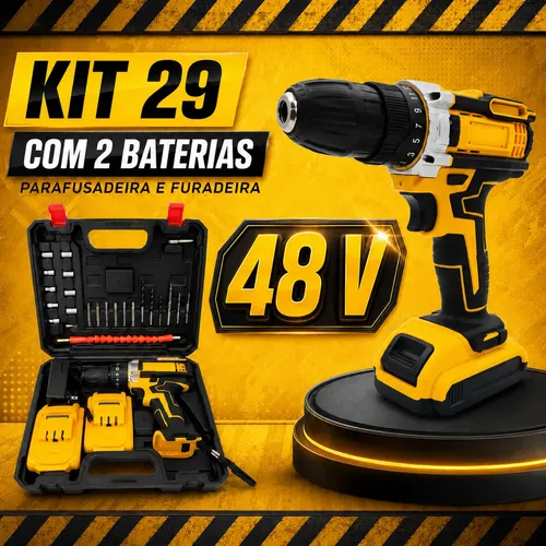 Parafusadeira Furadeira 48v Profissional +2 Baterias +maleta