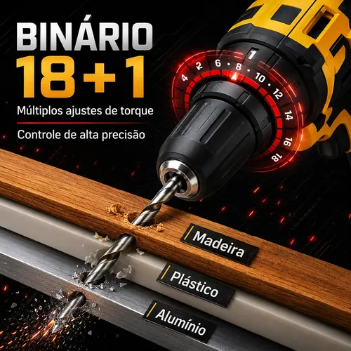 Parafusadeira Furadeira 48v Profissional +2 Baterias +maleta