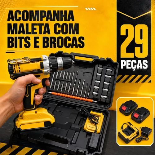 Parafusadeira Furadeira 48v Profissional +2 Baterias +maleta