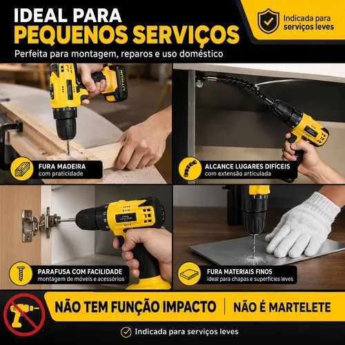 Parafusadeira Furadeira 48v Profissional +2 Baterias +maleta