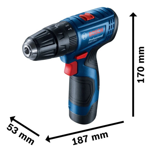 Parafusadeira Furadeira Bosch 12v Gsb120li + Kit 300 Peças - Azul - 60hz