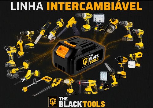 Parafusadeira Furadeira De Impacto 02 Baterias The Black Tools Profissional Tb-21px.2 Kit Completo Com Maleta Acessórios