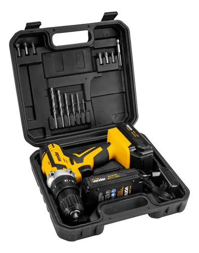 Parafusadeira Furadeira De Impacto 2 Baterias 20v Fonte Carregamento Bivolt Pfv238i Vonder