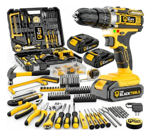 Parafusadeira furadeira de impacto the black tools com malet