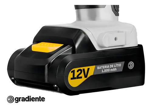 Parafusadeira Furadeira Gradiente GPB12V 3/8 a Bateria Cor Cinza Frequência 60Hz