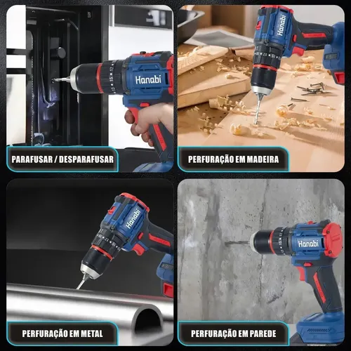 Parafusadeira Furadeira Impacto Profisional Hanabi 70nm 13mm