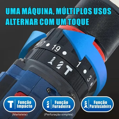 Parafusadeira Furadeira Impacto Profisional Hanabi 70nm 13mm