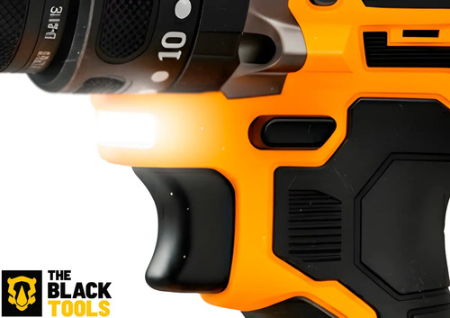 Parafusadeira Furadeira Impacto The Black Tools C/2 Baterias Amarelo E Preto 60hz