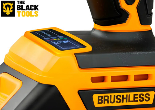 Parafusadeira Furadeira Impacto The Black Tools C/2 Baterias Amarelo E Preto 60hz