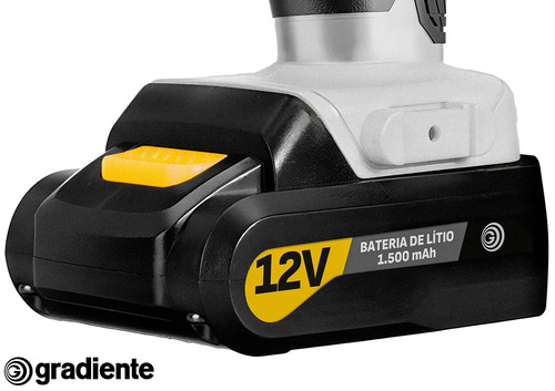 Parafusadeira Furadeira Sem Fio Gradiente Gpb12v-ac 3/8 12v Bivolt Para Madeira Metal Com Maleta E Acessórios