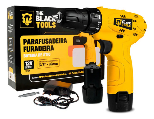 Parafusadeira furadeira the black tools tb12a 38 a bateria c
