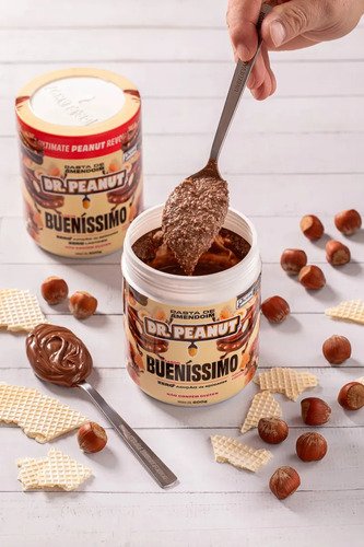 Pasta de Amendoim com Whey Protein 600g Dr. Peanut Sabor Bueníssimo Sem Glúten