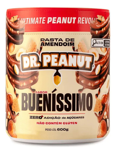 Pasta de amendoim com whey protein buenissimo 600g dr peanut