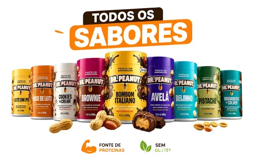 Pasta de amendoim dr peanut 600g novos sabores gourmet