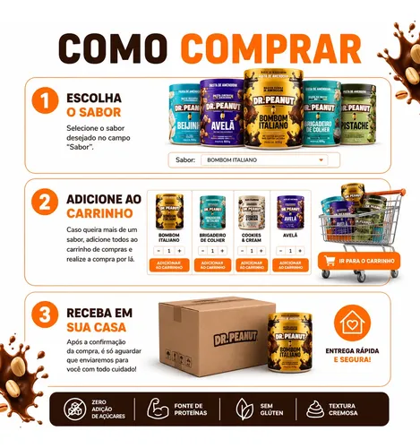 Pasta De Amendoim Dr. Peanut 600g Novos Sabores Gourmet
