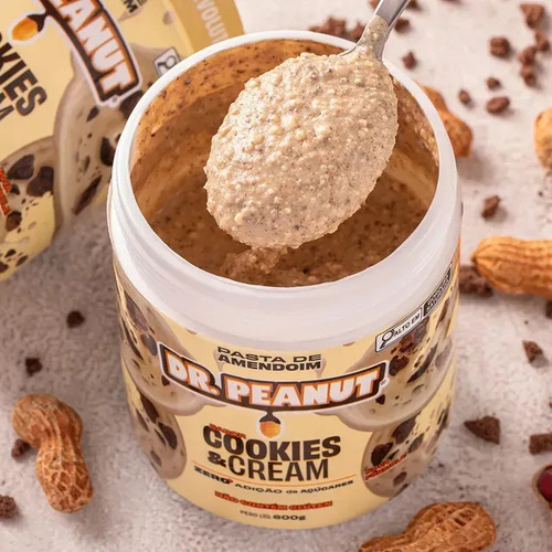 Pasta de Amendoim Dr. Peanut sabor Cookies & Cream de 600g