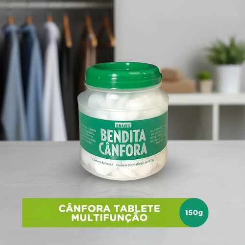 Pastilha de Cânfora para Armários e Gavetas - Controla Mofo e Umidade (Pack com 200)