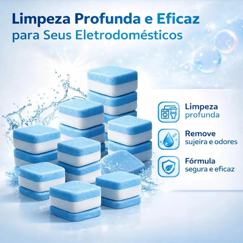 Pastilha Limpeza Maquina Lava Seca, Lava Louça Kit 12 Uni