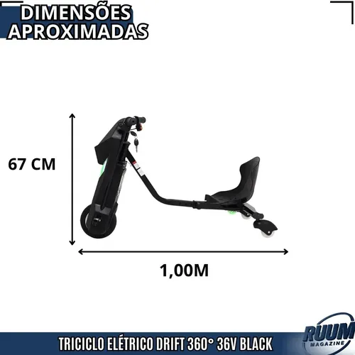 Patinete Drift 360 Elétrico Ruum 36v 25km/h Bluetooth 110kg