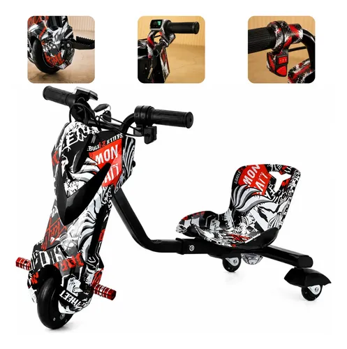 Patinete eletrico 3 rodas triciclo infantil 450w drift 120kg